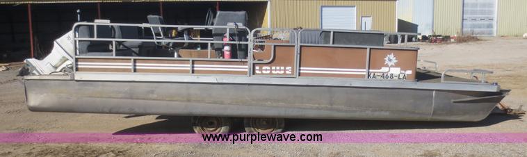 image for item D2216 1983 Lowe Sunbird 24' pontoon boat