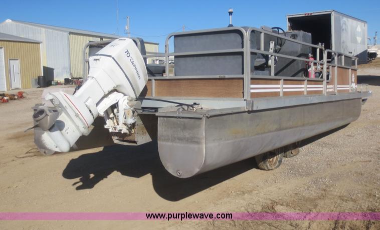 image for item D2216 1983 Lowe Sunbird 24' pontoon boat