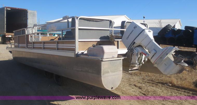 image for item D2216 1983 Lowe Sunbird 24' pontoon boat