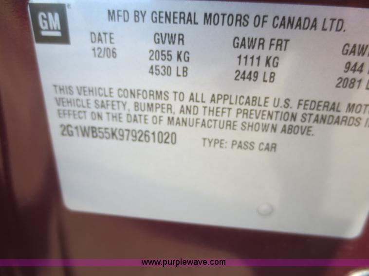 image for item I2155 2007 Chevrolet Impala LS