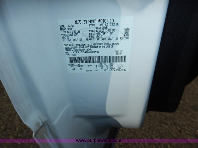 image for item I5246 2012 Ford F150 XL SuperCab pickup truck