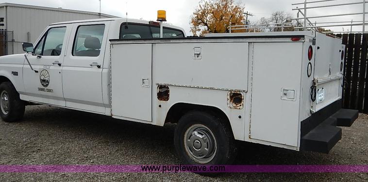 image for item I5330 1994 Ford F350 XL Crew Cab utility truck