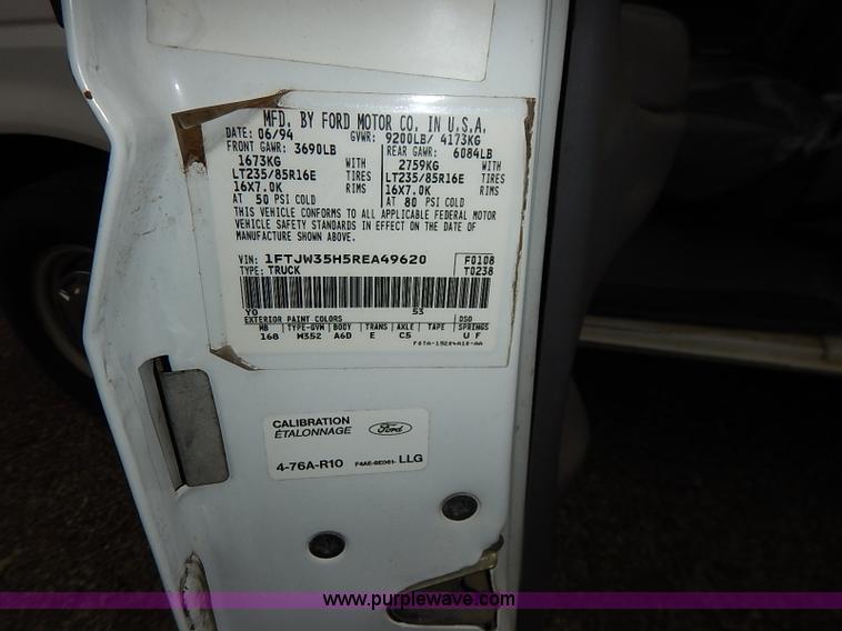 image for item I5330 1994 Ford F350 XL Crew Cab utility truck