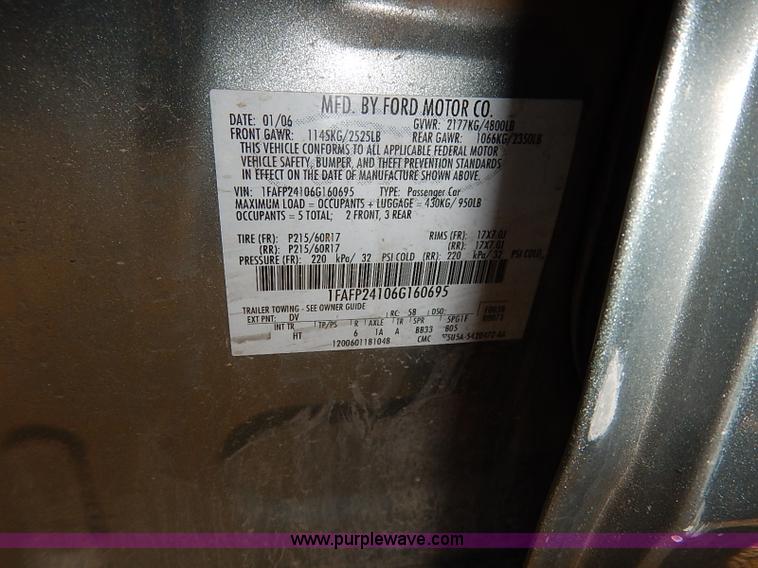 image for item I5914 2006 Ford Five Hundred SEL