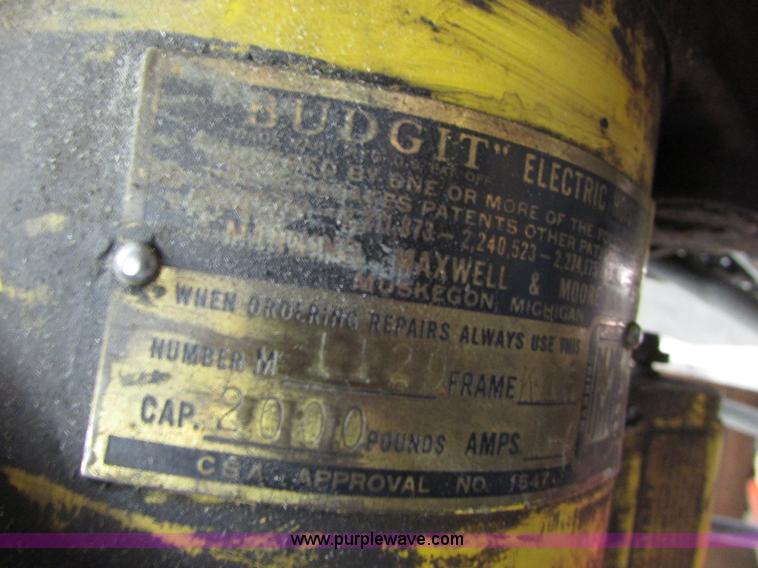 image for item I6707 Budgit electric hoist