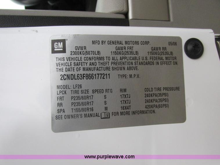 image for item J2346 2006 Chevrolet Equinox LT SUV