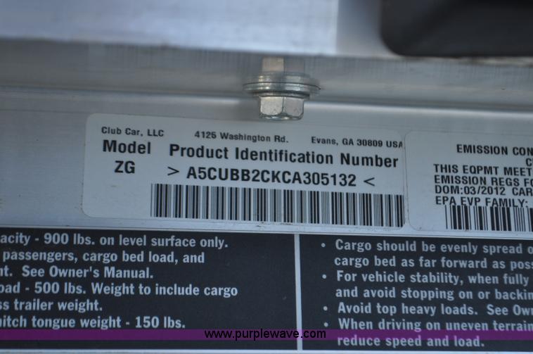 image for item F2126 Club Car Carryall 252 golf cart