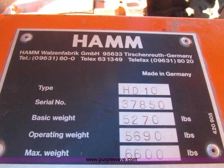 image for item G9870 1995 Hamm HD10 articulated double drum roller