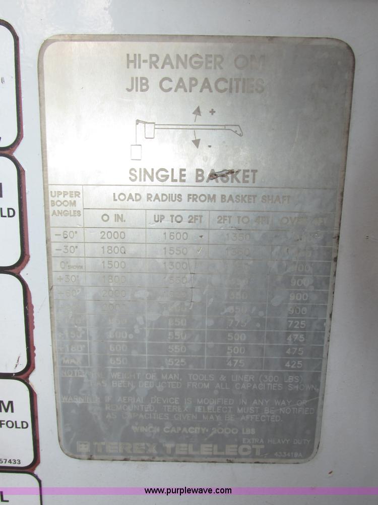 image for item G9891 2003 Terex Telelect Hi Range 460M truck boom