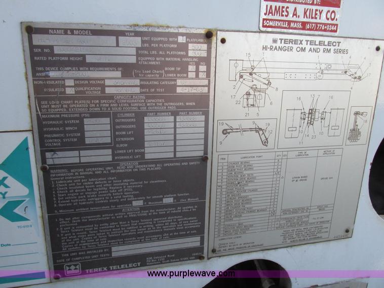 image for item G9891 2003 Terex Telelect Hi Range 460M truck boom