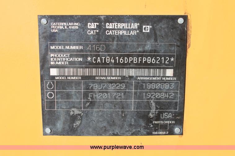 image for item H5510 2002 Caterpillar 416D backhoe