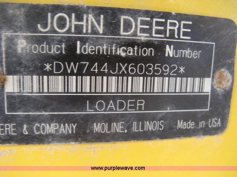 image for item H9378 2006 John Deere 744J wheel loader