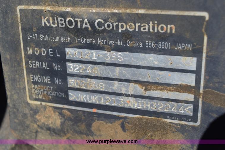 image for item I8673 2005 Kubota KX121-3SS compact excavator