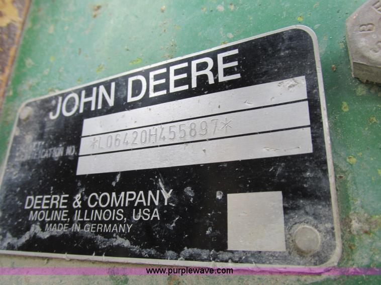 image for item I8840 2004 John Deere 6420 tractor