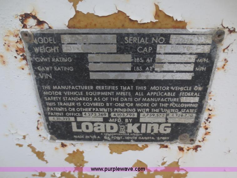 image for item BA9457 1967 Load King 202T-1 belly dump trailer