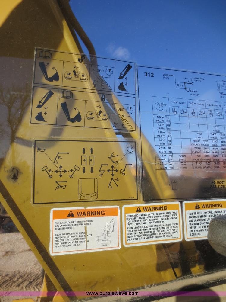 image for item I2170 1994 Caterpillar 312 excavator
