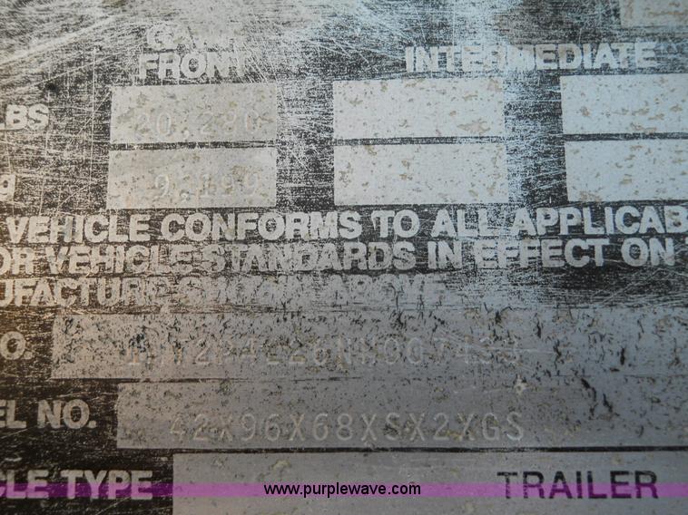 image for item D1308 1992 Merritt hopper grain trailer