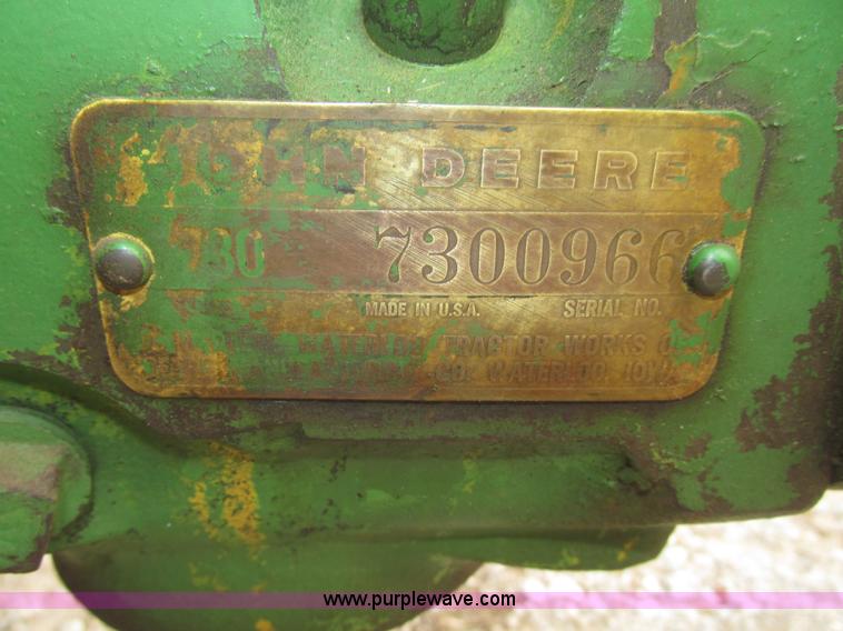 image for item G9859 1958 John Deere 730 row crop tractor