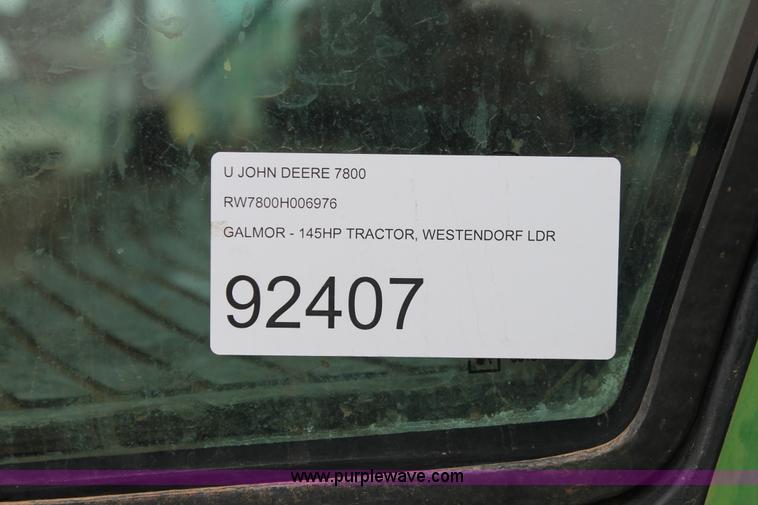 image for item H5991 1994 John Deere 7800 MFWD tractor