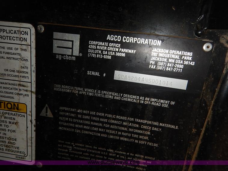 image for item I5206 Ag-Chem TerraGator 8204 Air Flow self-propelled applicator