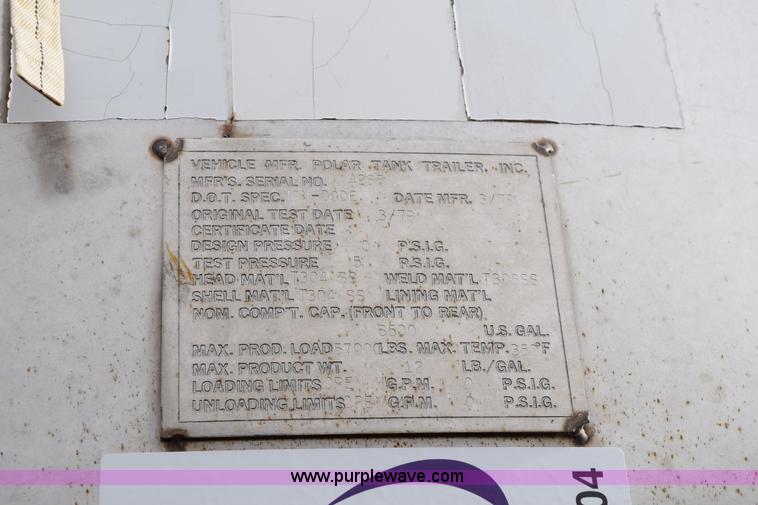 image for item I8604 1979 CTC Polar tanker trailer