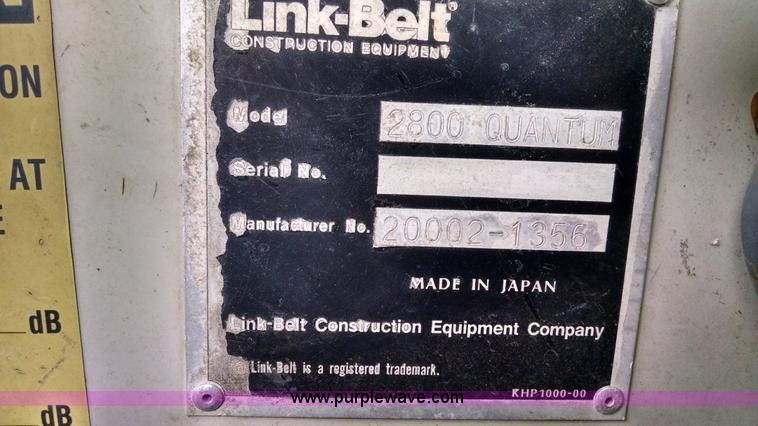 image for item AW9134 2000 Link Belt 2800 Quantum excavator