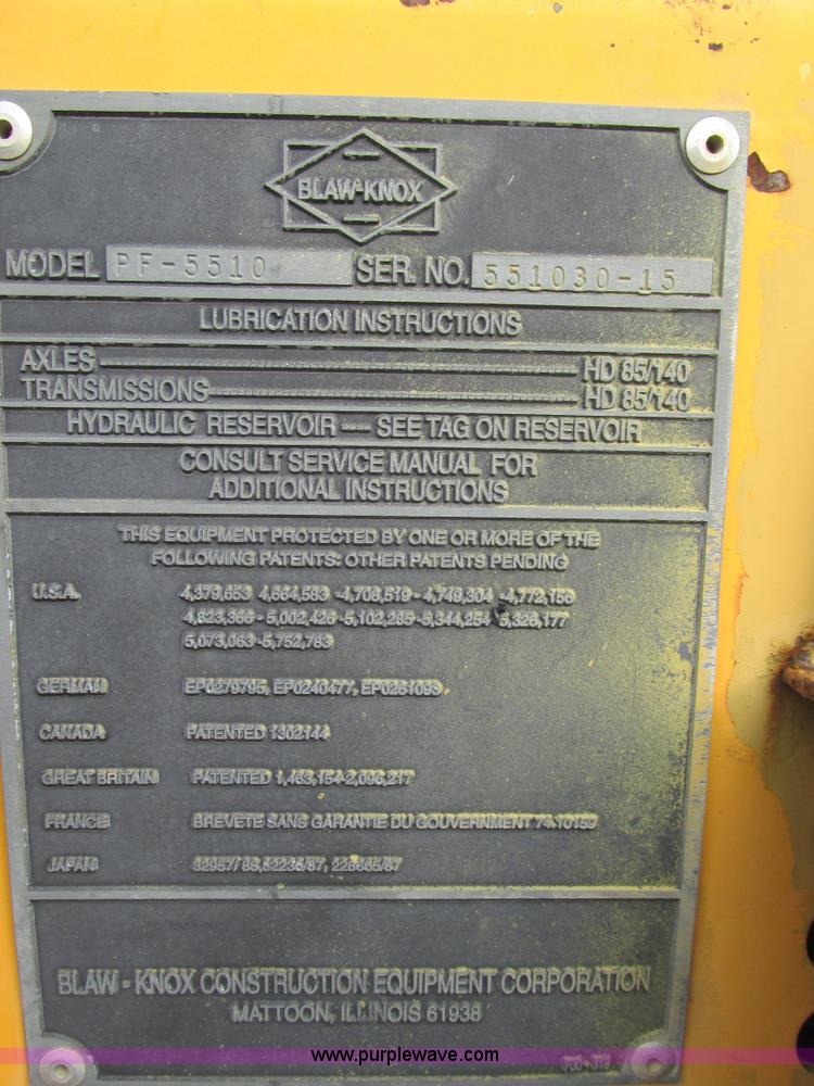 image for item AW9797 2000 Blaw Knox PF5510 paver