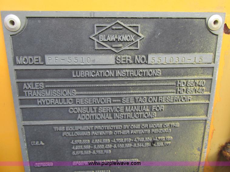 image for item AW9797 2000 Blaw Knox PF5510 paver