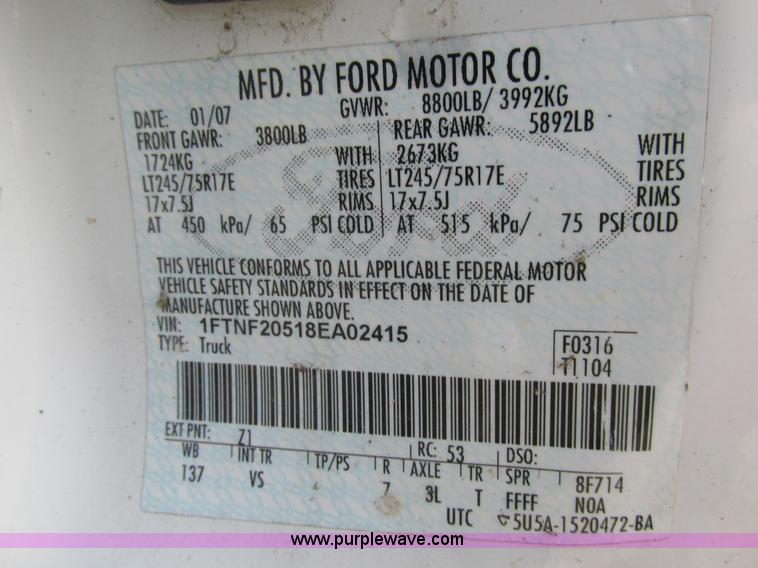 image for item AW9798 2008 Ford F250 Super Duty XL pickup truck