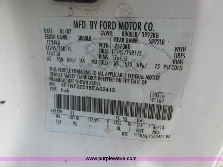 image for item AW9798 2008 Ford F250 Super Duty XL pickup truck