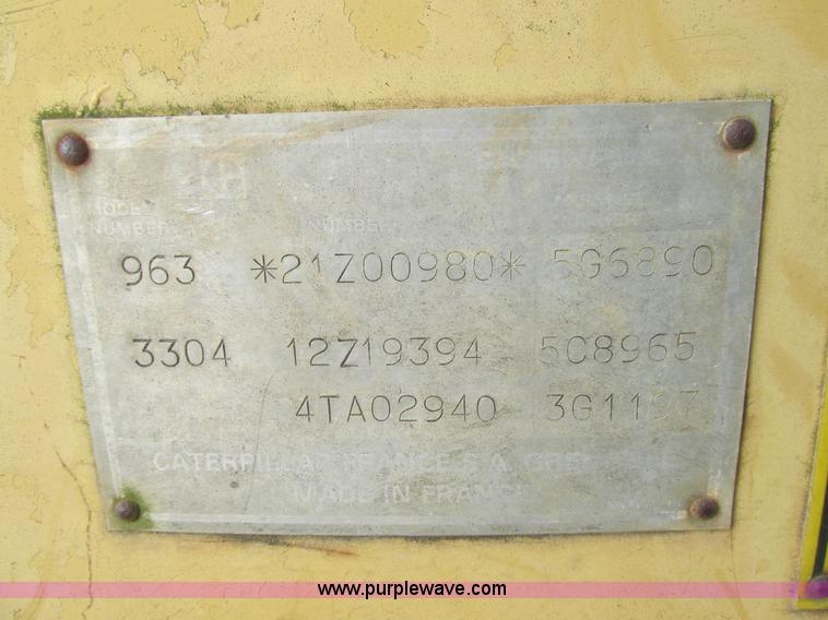 image for item AW9799 1987 Caterpillar 963A track loader