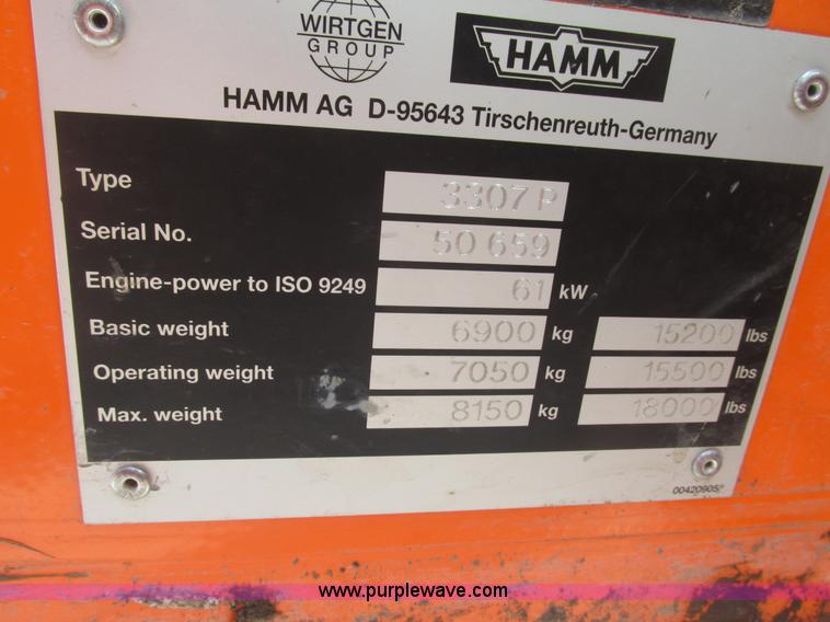 image for item G9879 2004 Hamm 3307P articulated pad foot roller