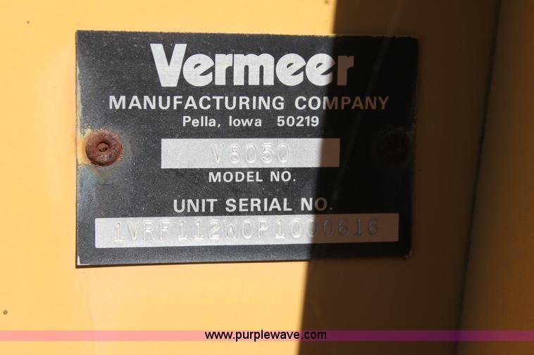 image for item H2011 1993 Vermeer V8050 trencher