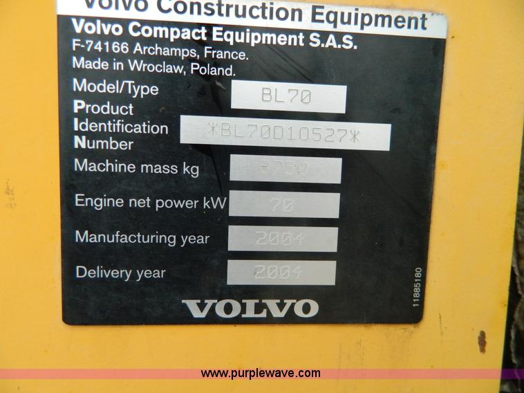 image for item H2308 2004 Volvo BL70 backhoe