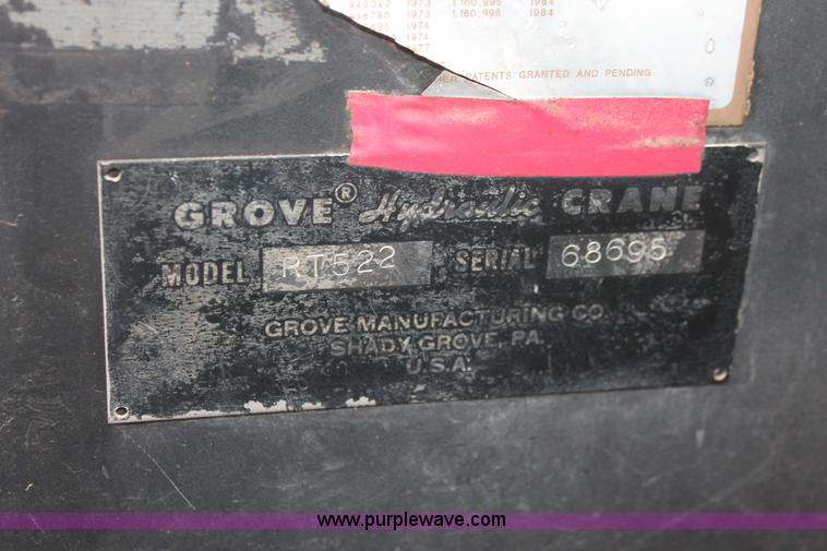 image for item H5503 1985 Grove RT522 rough terrain crane