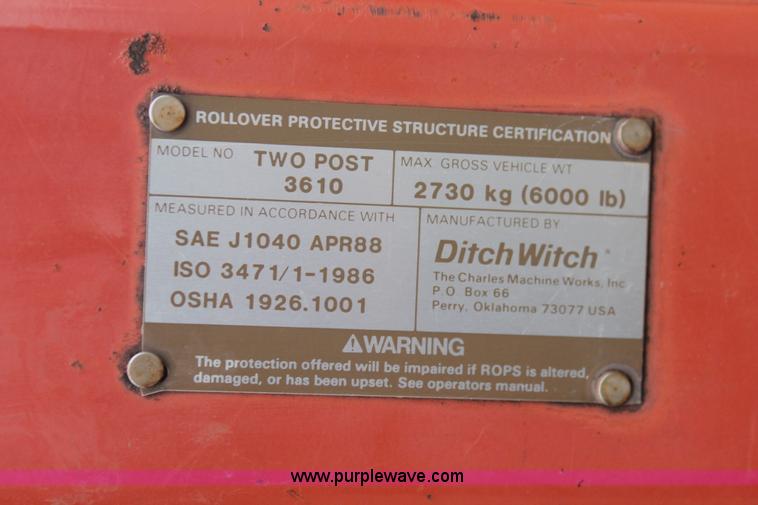 image for item H5993 1994 Ditch Witch 3610 trencher