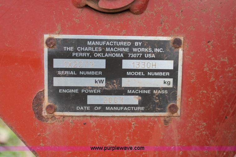 image for item H5996 2003 Ditch Witch 1330H walk-behind compact trencher