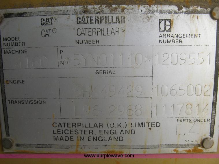 image for item H9258 1997 Caterpillar 416C backhoe