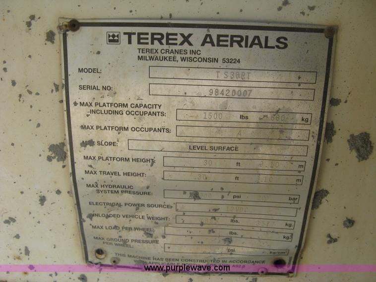 image for item H9330 1998 Terex TS-30RT scissor lift