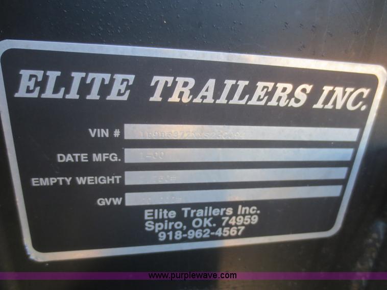 image for item I2133 2000 Elite gooseneck trailer