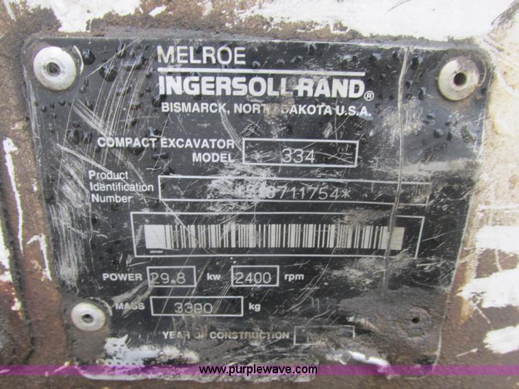 image for item J2345 1999 Bobcat 334 compact excavator