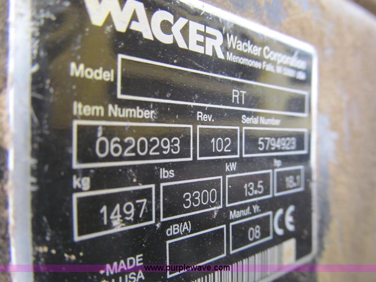 image for item J3346 2008 Wacker RT walk-behind vibratory pad foot compactor