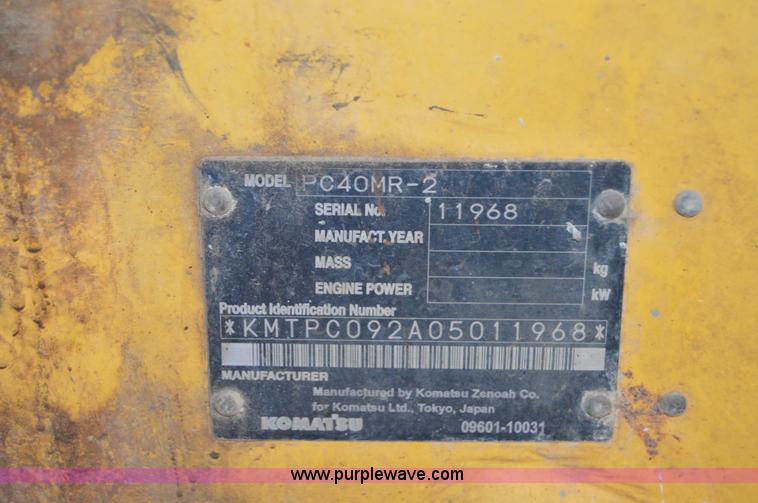 image for item Z9002 2008 Komatsu PC40MR compact excavator