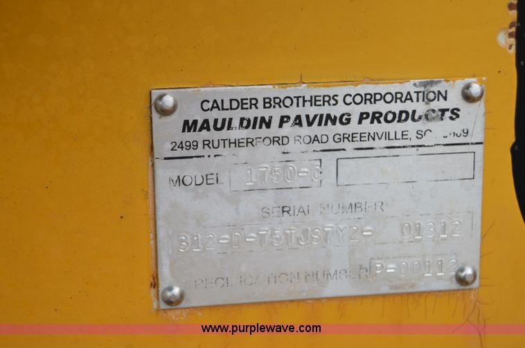 image for item Z9078 2004 Mauldin 1750C paving machine