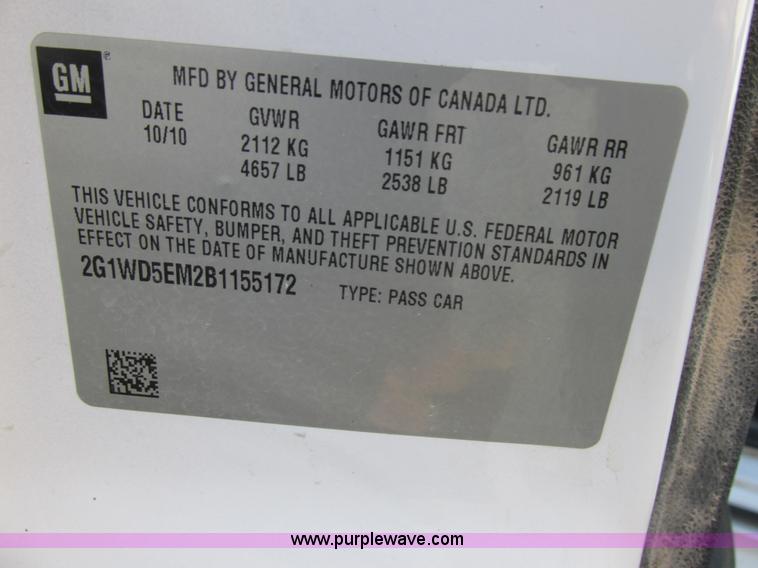 image for item AW9811 2011 Chevrolet Impala Police