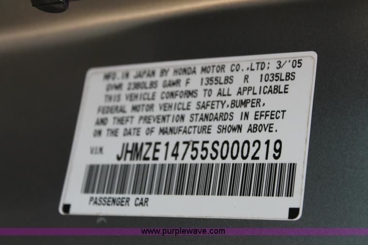 image for item H1691 2005 Honda Insight CVT