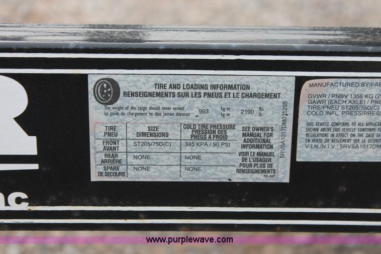 image for item H5986 2013 Lamar flatbed utility trailer