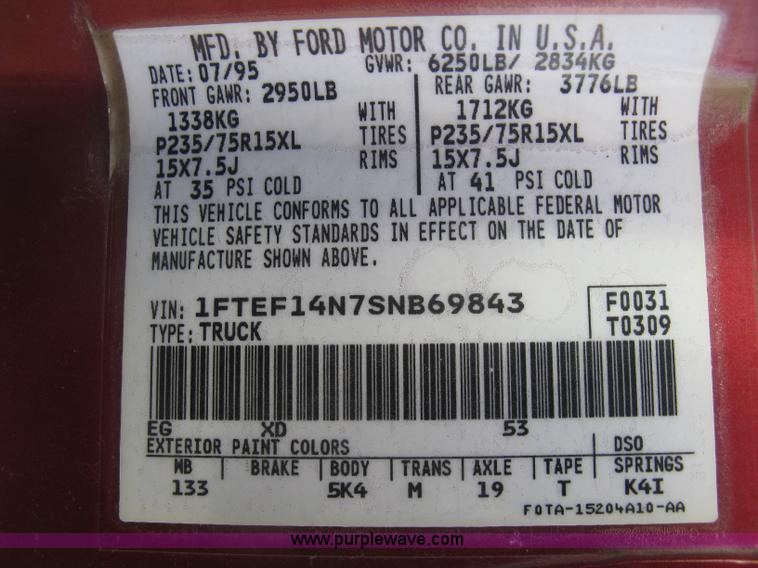 image for item H9359 1995 Ford F150 Eddie Bauer pickup truck