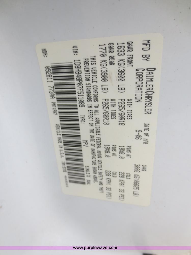 image for item I2135 2007 Dodge Durango SLT SUV