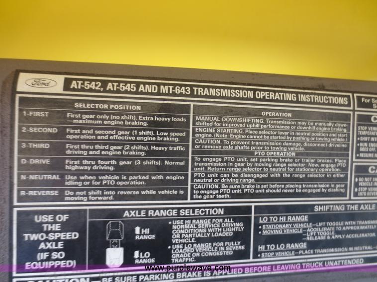 image for item I2146 1995 Ford F700 box truck